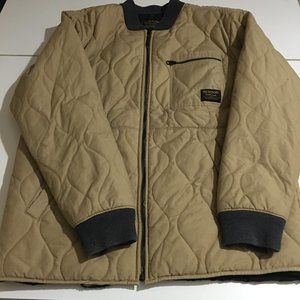 Burton Mens XL Quilted Jacket Beige Zip Up Lined